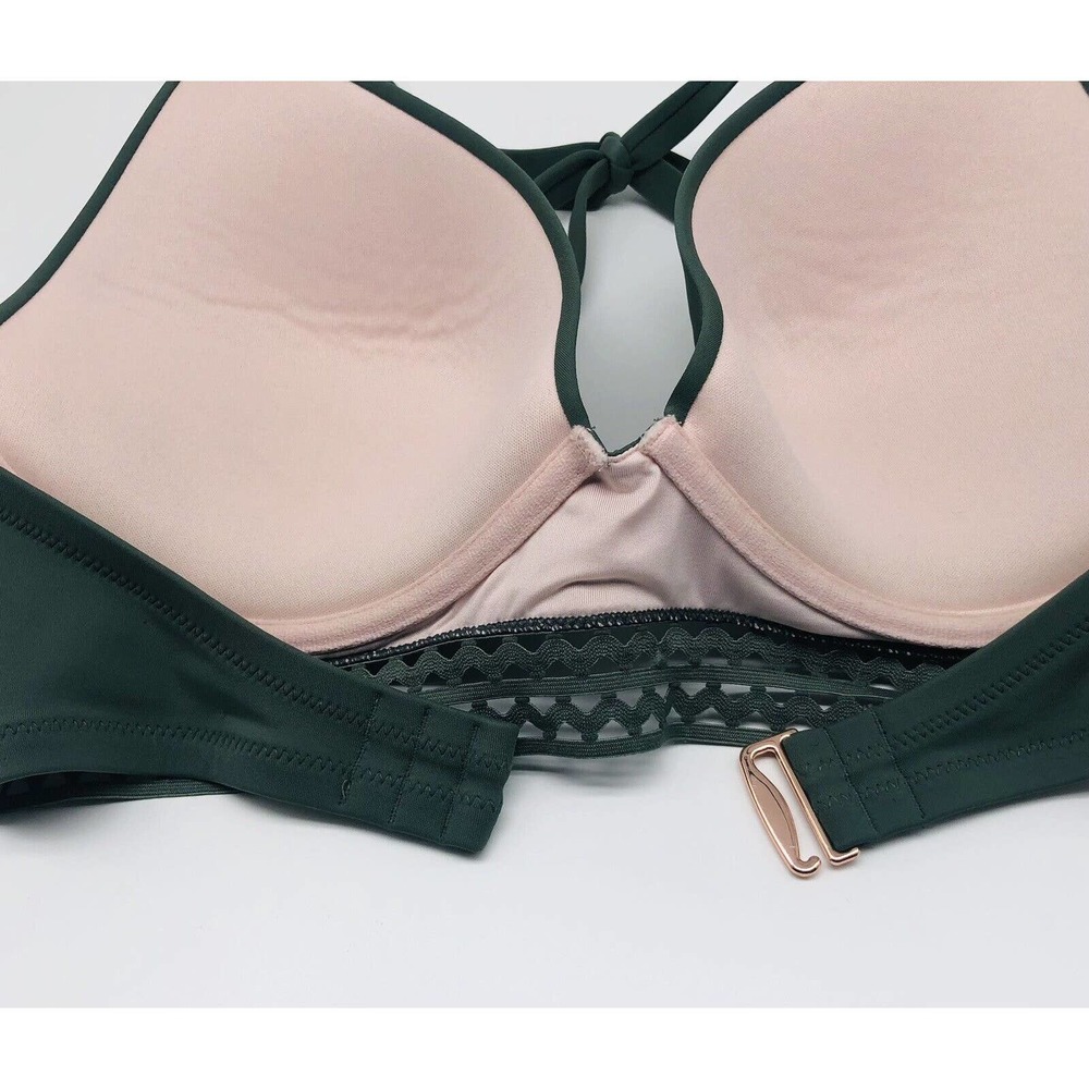Shade & Shore Bikini Top 38D Green Underwire Padded Bra Beach Cover Up Fit B1 - Picture 5 of 10